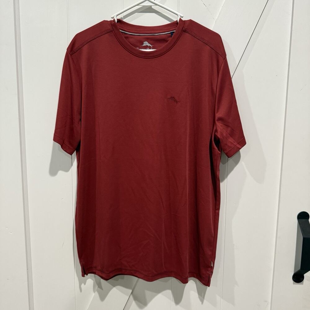 Tommy Bahama Men's Medium Performance Crew Neck T-Shirt Rose Red Cotton NWT